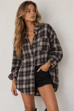 Load image into Gallery viewer, Cozy Days Oversized Plaid Shirt
