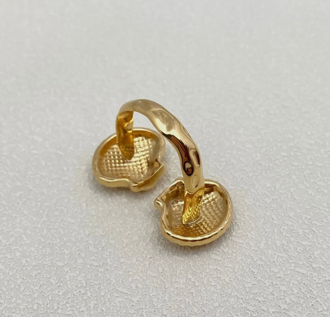 18K Gold Plated Ss Double Seashell
Adjustable Ring - Fgs