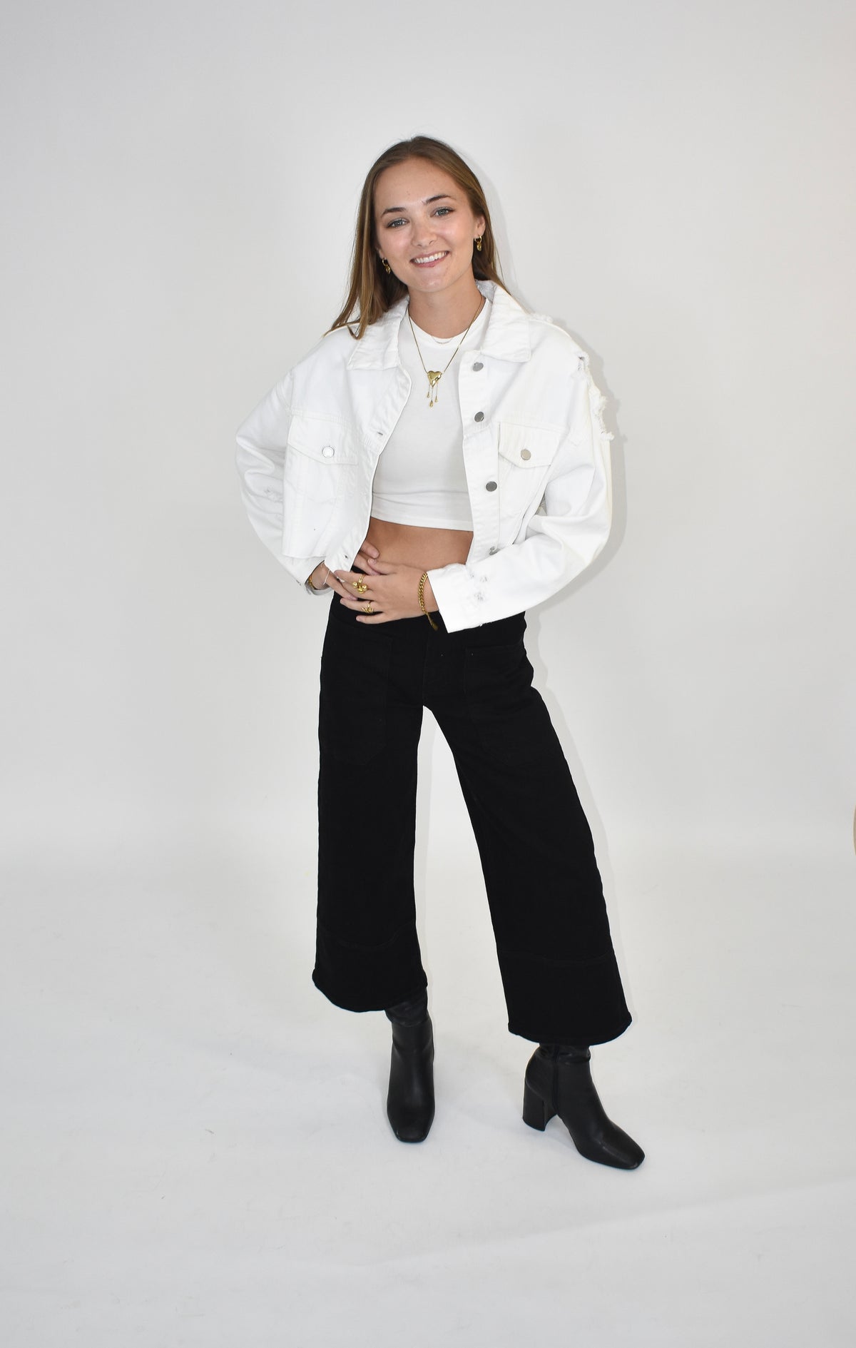 Harper distressed denim jacket