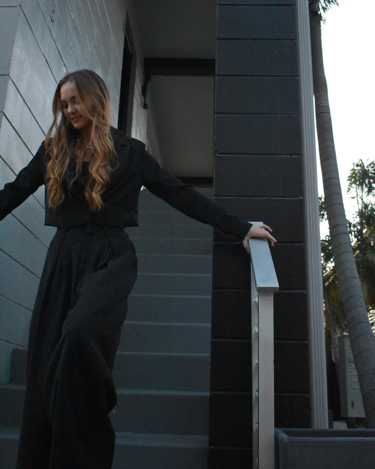 Set cropped blazer and wide leg pants set