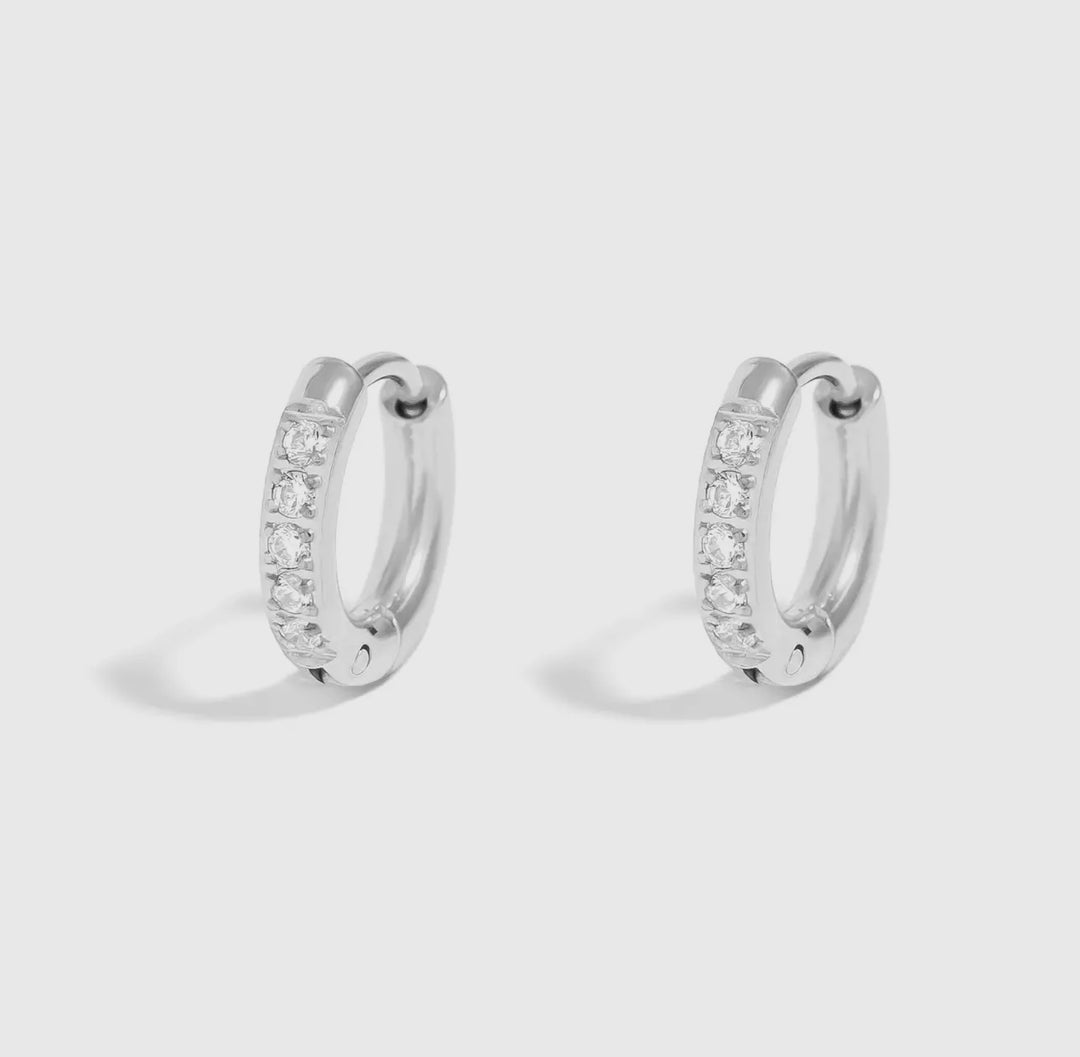 18K Gold Pvd Stainless Steel Cz Mini
Huggie Earrings