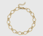 Load image into Gallery viewer, 18K Gold Pvd Stainless Steel Hammered Oval Chain Bracelet
