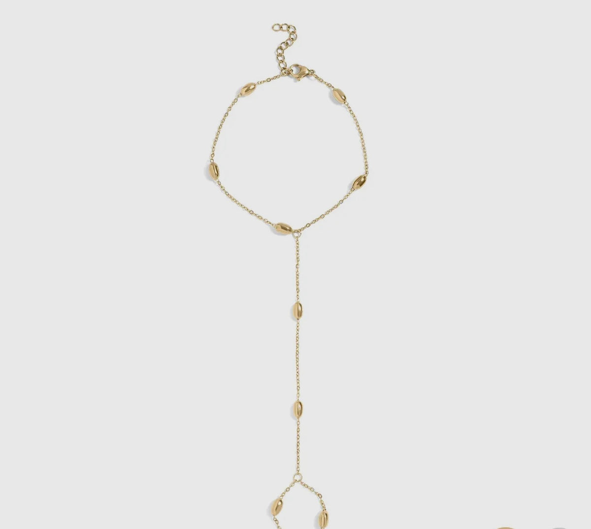 18k gold pvd stainless steel statement bead hand chain