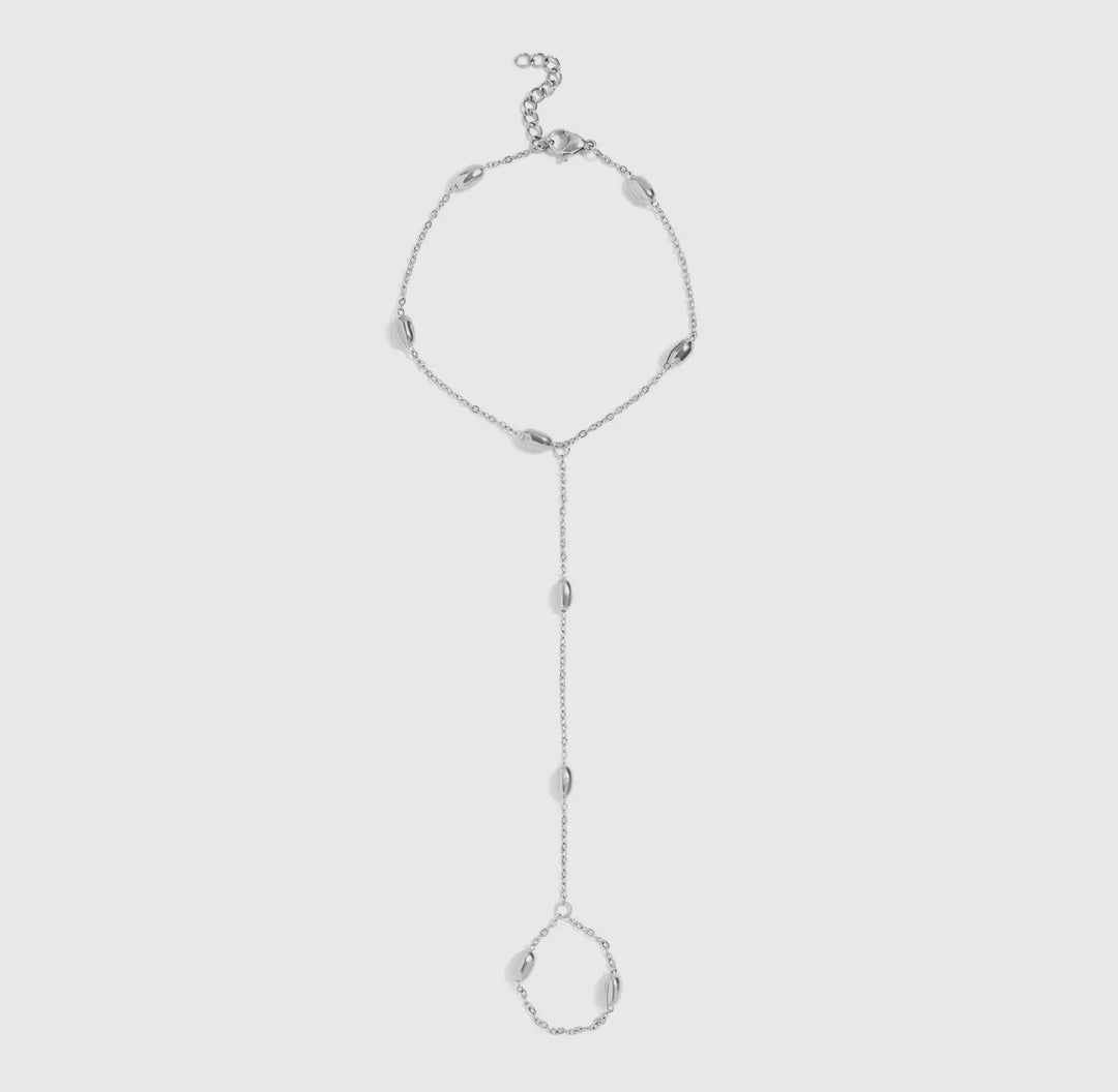 18K Gold Pvd Stainless Steel Statement Bead Hand Chain