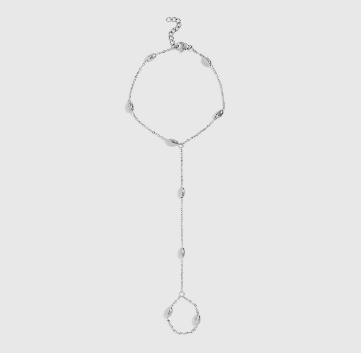 18k gold pvd stainless steel statement bead hand chain