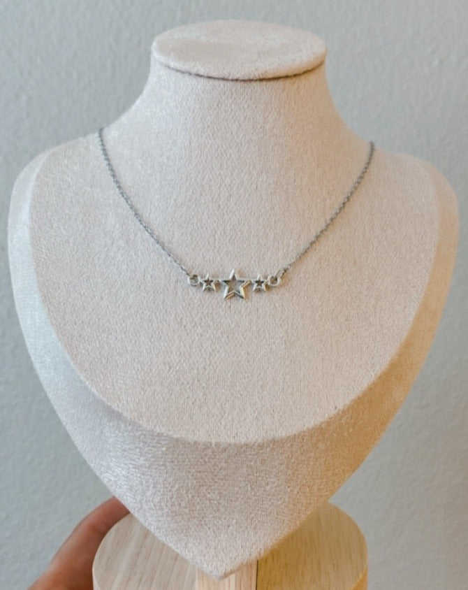 Stars necklace silver
