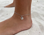 Load image into Gallery viewer, Silver seashell anklet
