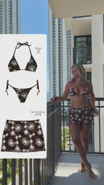 Load and play video in Gallery viewer, Daisy Brown Triangle Bikini 🌼🤎
