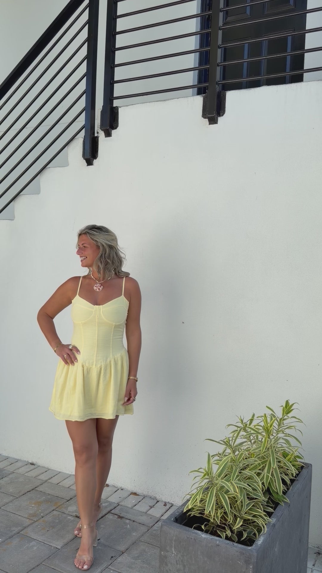 Spring garden mini dress